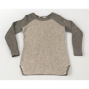 ATHLETA Sz S Sierra Tunic Sweater Gray White Wool Cashmere Long Chunky Warm Cozy